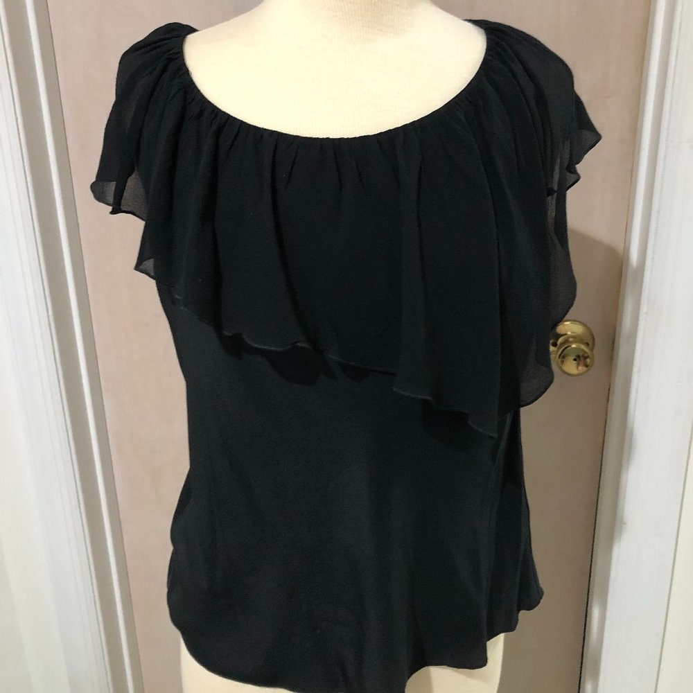 Banana Republic Black Silk Sleeveless Flowy Blouse